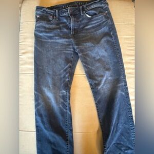 American Eagle Outfitters Men's Dark Blue Straight Jeans